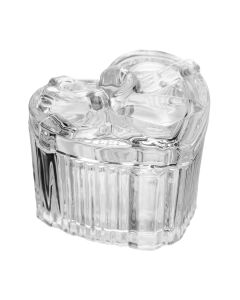 Potiche Coração Laço de Fita 9,2cm x 8cm x 7cm Cristal Ecológico - Wolff 21532
