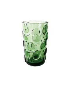 CJ DE COPOS EM VIDRO COM TEXTURA BOLHAS VERDE 6PCS - 350ML WG0120