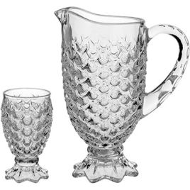 JG 7PÇ JARRA/COPOS MAURÍCIA VIDRO 1,3L/220ml xcm 