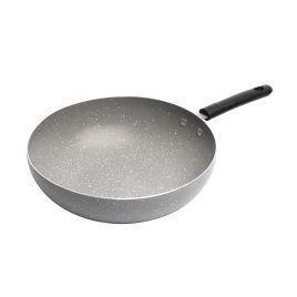 FRIGIDEIRA WOK DE INDUÇÃO EM ALUMÍNIO COM REVESTIMENTO CERÂMICO GRANILITE CINZA 28CM - WOLFF 20684