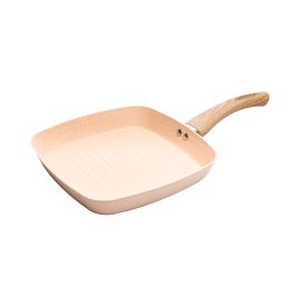 Bistequeira de Indução em Alumínio com Revestimento Cerâmico Bege 24cm - Lyor 220101