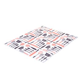 Tapete para Secar Louças em Microfibra Preto, Laranja e Bege 50cm x 40cm - Lyor 220170