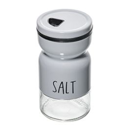 Saleiro de Vidro com Tampa de Metal Branco 120ml - Lyor 220322