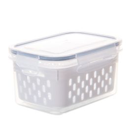 Pote Hermético com Cesto Escorredor Branco de Plástico 800ml - Lyor 220328
