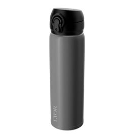 Garrafa Térmica Dupla Parede de Aço Inox com Tampa Flip Cinza 410ml - Lyor 220525
