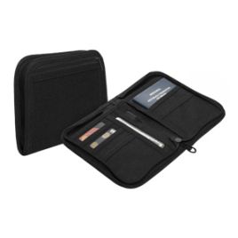 Porta Documentos e Passaporte de Poliéster Preto 18cm x 13cm x 3cm - Lyor 220538