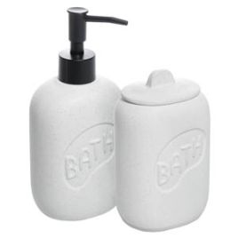 Conjunto 2 Peças para Banheiro de Cerâmica Letters Branco - Lyor 220580