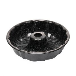 Forma para Bolo com Furo Antiaderente de Aço Carbono Granilite Preta 24cm x 6cm - Lyor 220727