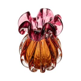 Vaso Italy 13cm x 17cm Rosa e Âmbar Vidro - Lyor 220827