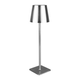 Luminária de Mesa Led 3 Tons Usb Elegance 9,5cm x 9,5cm x 38cm Prateada Metal - Lyor 220962