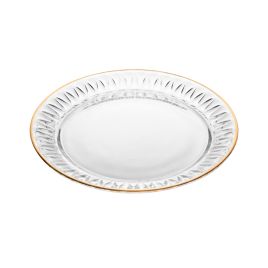Conjunto 2 Pratos de Sobremesa com Fio de Ouro Radial 20cm Cristal - Lyor