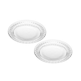 Conjunto 2 Pratos para Sobremesa Radial 19,5cm Cristal - Lyor