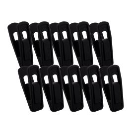 Conjunto 10 Clipes de Plástico Emborrachado para Cabide Preto 7cm x 2cm - Lyor 2723