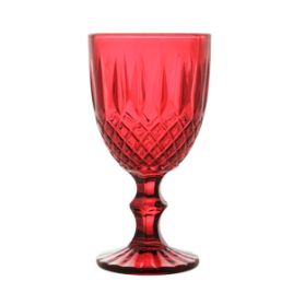 Conjunto 6 Taças de Água de Vidro Greek Vermelho 345ml - Wolff 28784