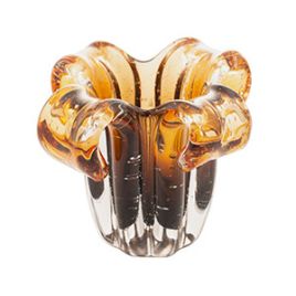 Vaso de Vidro Italy Âmbar e Marrom 13cm x 10cm - Wolff 29196