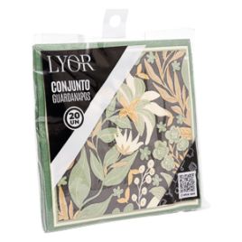 Conjunto de 20 Guardanapos de Papel Estampado Green Garden 25cm x 25cm - Lyor 5456
