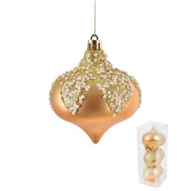 BOX C3 BOLA NATALINA 8CM DOURADO