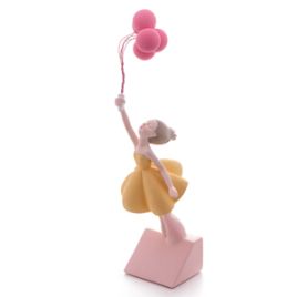 FIGURA DECORATIVA BONECA COM BALÕES 7,5CM X 9,5CM X 33CM - WOLFF 61513