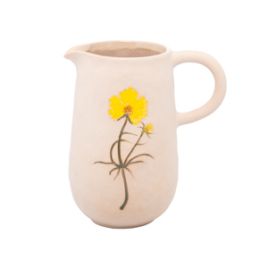 JARRO DECORATIVO DE CERÂMICA FLOR AMARELA TRENTO 14,5CM X 10CM X 15,5CM - WOLFF 61620