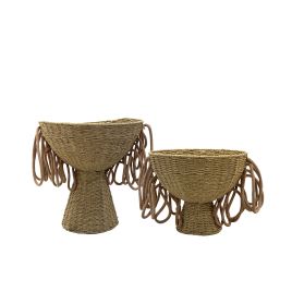 CESTARIA DE FIBRA COM CORDAS SET COM 2 PCS 62709-018