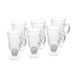 Conjunto 6 Taças de Cappuccino de Vidro com Pé 250ml - Lyor 6614