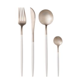 FAQUEIRO 24 PEÇAS DE AÇO INOX KYOTO INOX E BRANCO - WOLFF 71579