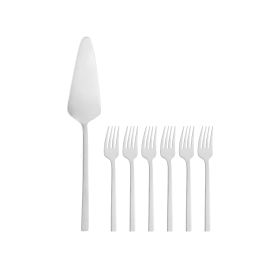 Conjunto 7 Peças Espátula para Bolo e 6 Garfos para Sobremesa Firenze Aço Inox - Wolff 71945