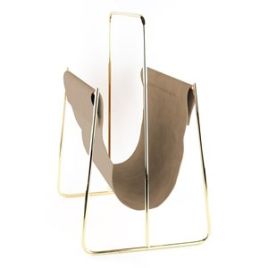 REVISTEIRO DE METAL DOURADO E TECIDO VELUDO 40,3 X 27,2 X 47 AH0213