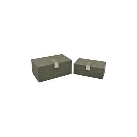 CJ. DE CAIXAS DE MADEIRA CINZA - 2PCS AL0023