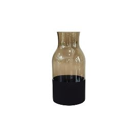 RE VASO DE VIDRO FUME E PRETO BC0064