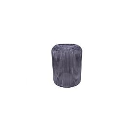 VASO DE VIDRO CANELADO FUME BC0122