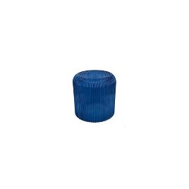 VASO DE VIDRO CANELADO AZUL BC0125