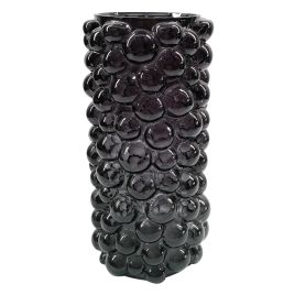 RE VASO DE VIDRO PRETO COM TEXTURA BH0182