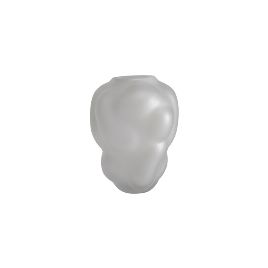 VASO DECORATIVO EM VIDRO - BRANCO PEROLA - 15,5X15,5X20CM BH0273