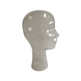 RE PECA DECORATIVA EM VIDRO - CABECA - BRANCO - 21,5X18X36CM BH0283