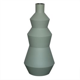 VASO DECORATIVO EM CERAMICA CINZA 15CM X 15CM X 32CM BK0004