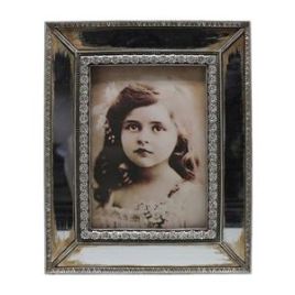 PORTA RETRATO DE RESINA C/ ACABAMENTO ESPELHO E DOURADO ENVE CD0133