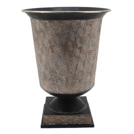 RE VASO DE METAL PRETO E COBRE CR0134