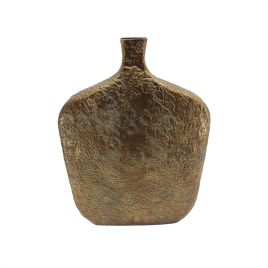 VASO DECORATIVO EM METAL DOURADO ENVELHECIDO CR0161