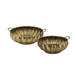 CJ DE CENTROS DE MESA EM METAL DOURADO 2PCS CR0180