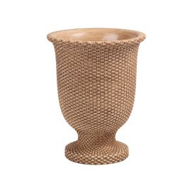 VASO DECORATIVO TRAMADO EM CIMENTO MARROM CS0007