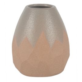 VASO DE CERAMICA TERRACOTA E PRATA CT0071