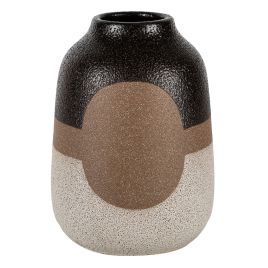 VASO DE CERAMICA BEGE MARROM E PRETO CT0172