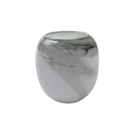 VASO DE VIDRO BRANCO E PRETO DI0098
