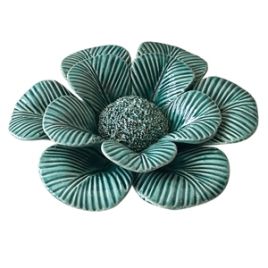 RE PECA DECORATIVA DE CERAMICA - FLOR VERDE 13,7CM X 12,7CM X 4 DL0053