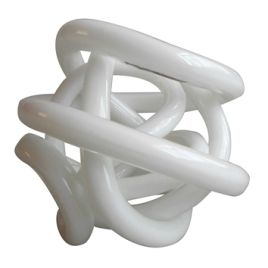 PEÇA DECORATIVA EM VIDRO BRANCO DM1015