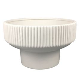 VASO DE CERAMICA BRANCO 25CM X 25CM X 15CM DN0025