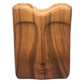 RE VASO DE CERAMICA ESTILO MADEIRA COM FORMATO DE ROSTO 13CM X DN0065
