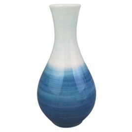 VASO DE CERAMICA AZUL E BRANCO DN0089