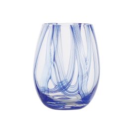 CJ DE COPOS EM VIDRO TRANSPARENTE E AZUL 6PCS GI0037